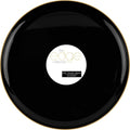 PLASTICPRO [30 Pack 10.6 Plastic Party Plates Edge Collection Black with Gold Rim Premium heavyweight Elegant Disposable Tableware Dishes (Black With Gold Rim,