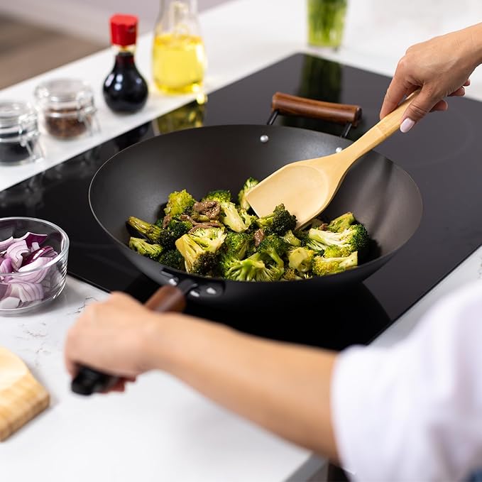 JOYCE CHEN Classic Series 14-Inch Preseasoned Carbon Steel Wok