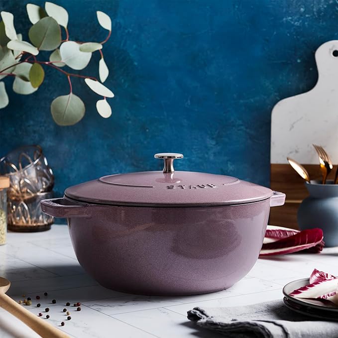 Staub Cast Iron Essential French Oven, Dutch Oven, 5-quart, serves 5-6, Made in France - Lilac