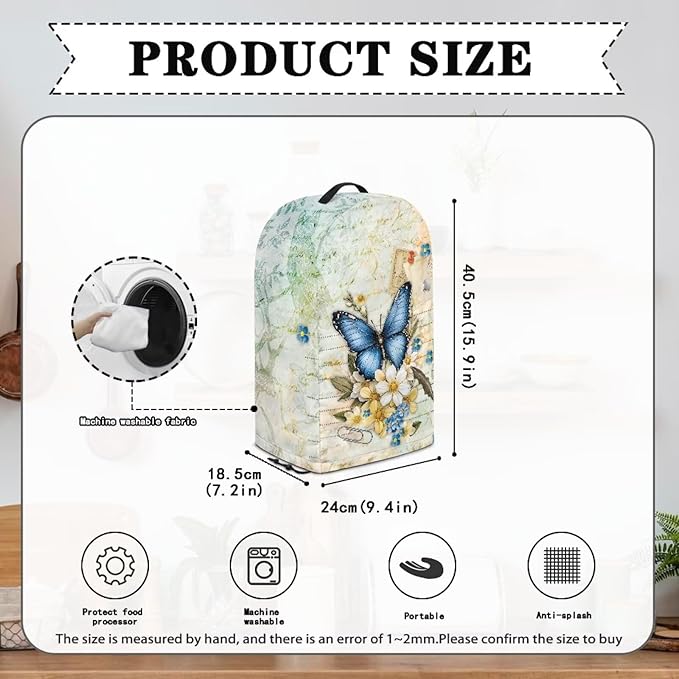 Butterfly Floral Blender Dust Cover Kitchen Appliance Oil-Proof Food Processor Protective Cover Keep Your Kitchen Clean