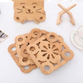 Premium Bamboo Wood Pot Holders for Kitchen - Set of 4 Sturdy Heat-Resistant Pads & trivets for hot Dishes, pots 、 Pans 、teapot(7.4x7.4 inches) with Handy Storage Stan
