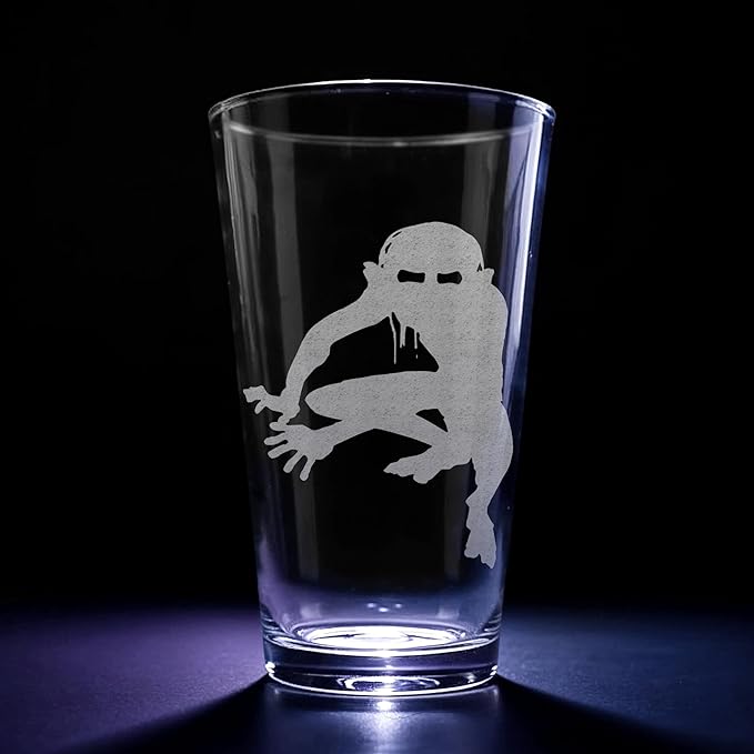 GOLLUM SMEAGOL Engraved 16oz Pint Glass | Inspired by Tolkien Power Ring and Middle Earth | Great Christmas Gift Idea | Unique Elvish Fantasy Wizard Fantasy Decor!