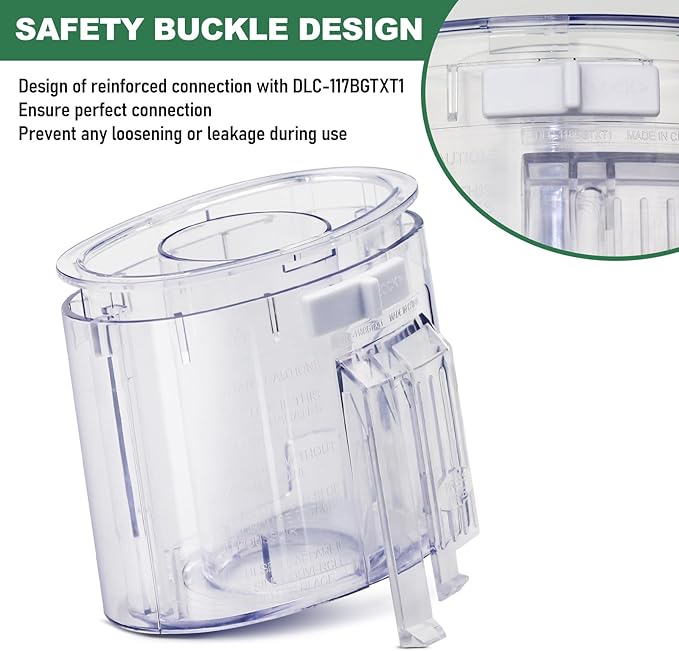7-cup DLC-118BGTXT1 Pusher and Sleeve Assembly for 4 Locking Tabs DLC-117BGTXT-1 FP-631AGTXT-1 Food Processor Work Bowl Fits Cuisinart DLC-10 DFP-7BC, DLC-10C, DLC-10S, DLC-10SY, DLC-10SYP1