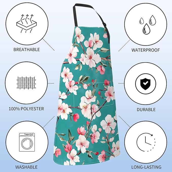 Fun Space Adventure Apron for Women with Rocket and Planet,28x33in
