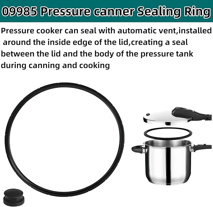 09985 Pressure Cooker Seal Ring Replacement For Presto 01745 01751 01755 01781 01782 01784 Silicone Compatible with Presto Pressure Canners（2Pack）
