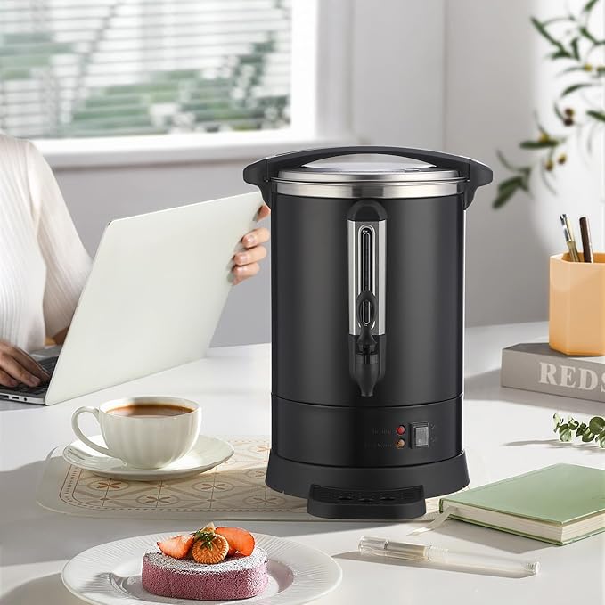 Commercial Coffee Urn,80 Cup 3.2 Gal/12L Stainless Steel Coffee Maker - Large Capacity Hot Water Dispenser for Buffet, Catering, Wedding, Church, Event, Double Wall Insulated