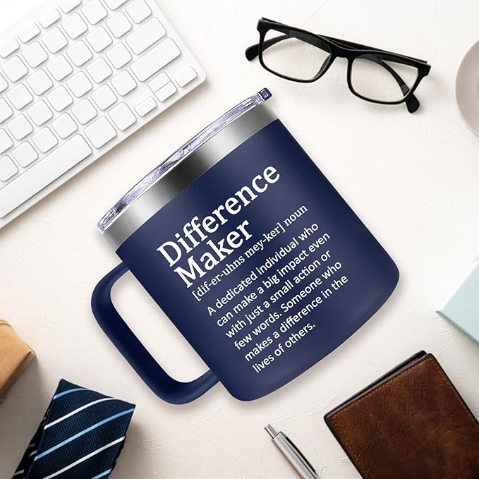 Fufendio Thank You Gifts for Men - Difference Maker Mug 14oz for Employee - Christmas, Birthday Gift for Men - Appreciation Gifts for Coworker, Teacher, Boss, Friend