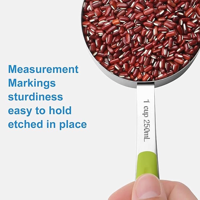 Stainless Steel Measuring Cups Set (8 Cups, Colorful)