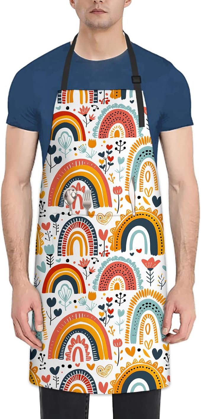 Cute Dolphin Apron for Women Men, Oxford Fabric Kitchen Cooking Chef Aprons