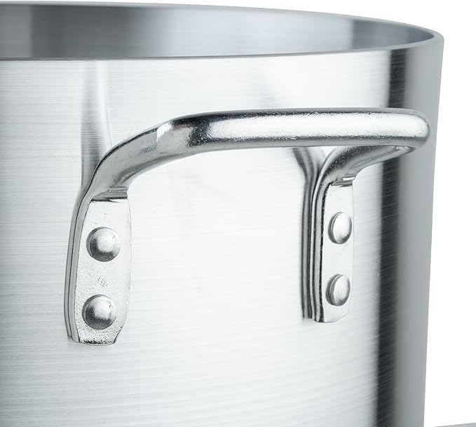 Winware Professional Aluminum 60 Quart Stockpot, Silver