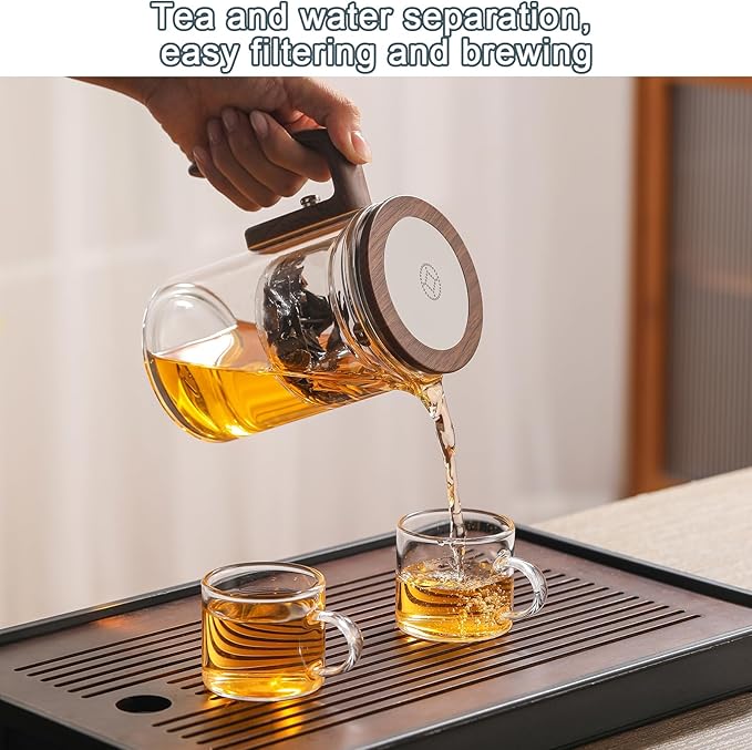 Enchanti Tea Pot, Witchcraft Magical Enchanted Glass Teapot with Strainer, Magnetic Filtration Pot with Handle, for Home, Gifting, Outdoor and Office (600ml 1Pcs)