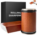 Rolling Knife Sharpener Kit, Diamond and Ceramic Discs Roller Knife Sharpener Tool, 15° and 20° Magnetic Angle Guide Kitchen Easy Knife Sharpening Set