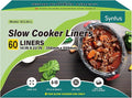 Syntus Slow Cooker Liners, 60 Count Cooking Bags Extra Large Size Disposable Pot Liners Plastic Bags, Fit 6QT to 10QT for Slow Cooker Cooking Trays, 14"x 22", 60 Liners