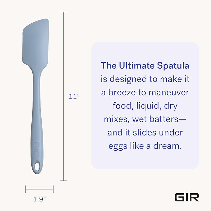 GIR: Get It Right Silicone Kitchen Spatula - Non-toxic Cooking Utensils for Nonstick Cookware, Cooking and Baking, Ultimate - 11IN - Slate