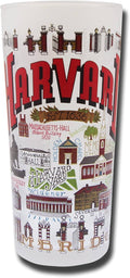Catstudio Drinking Glass, Harvard University Glass Cup for Kitchen, 15oz Dishwasher Safe Tumbler for Harvard Alumni