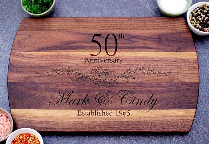 Personalized Cutting Board - 4 Sizes Engraved Charcuterie Board- Anniversary or Christmas Gift, Anniversary Present for Parents Laser Engraved Custom Unique Keepsake