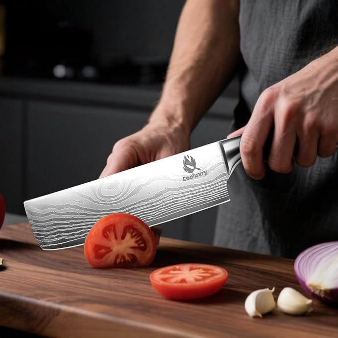 3-Piece Kitchen Knife Set, Chef Knife, Utility Knife & Paring Knife for Precise Cutting, 3 Piece High Carbon Stainless Steel Professional Chef Knife Set with Wooden Handle, Ultra Sharp Blade