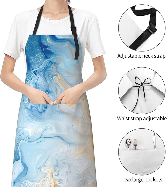 DADABULIU Apron Cooking With Pockets Adjustable Bib For Men Women Waterproof Chef Home Grilling BBQ Drawing