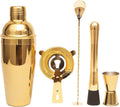 Cocktail Shaker Set Bartender Kit,5 Piece Bar Set Stainless Steel Bar Tools Set for Professional Bartender and Home (Gold, 5-Piece)