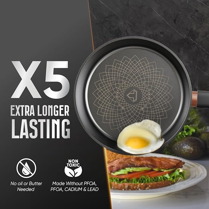 Sunhouse Aluminum Frying Pan (Titanium, 12 Inch)