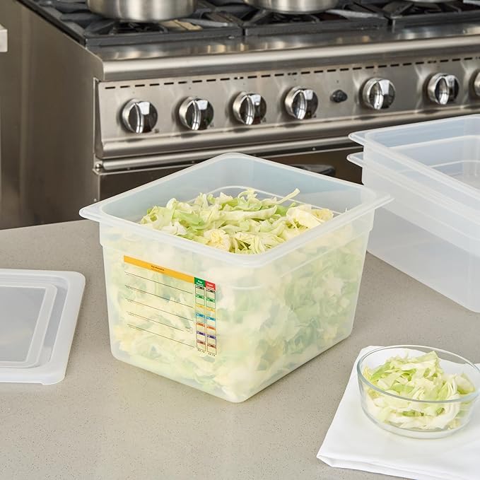 Restaurantware Food Storage Container 1 Pack of 12.7 x 10.3 x 7.8 Inches Plastic Stackable Storage Box White Reusable Label Container Dishwasher Safe For Restaurants And Kitchens