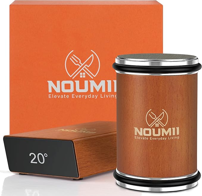 Rolling Knife Sharpener Kit - Easy to Use Magnetic Knife Sharpeners for Professional Chefs and Home Cooks - Premium Elegant Beech Wood - Knife Sharpening Kit for Effective Blade Sharpening
