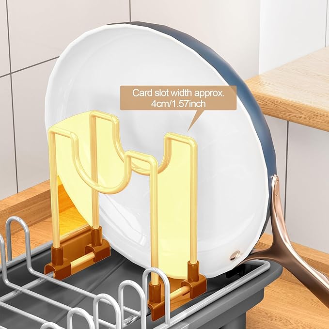 Compact Dish Drying Rack with Utensil Holder – Small Countertop Dish Drainer with 360° Rotating Drain Spout, Stainless Steel Dish Rack for Kitchen Sink, Space-Saving Design for Small Kitchen , Grey