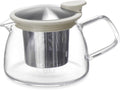 Forlife Bell Glass Teapot with Basket Infuser, 14-Ounce/430ml, White