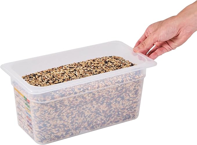 Restaurantware Food Pans Pack of 10 Plastic Rectangle Food Containers 1/3 Size with Traceability Label, Storage Containers Dishwashable Hot Cold Friendly for Restaurants Buffet Commercial Use