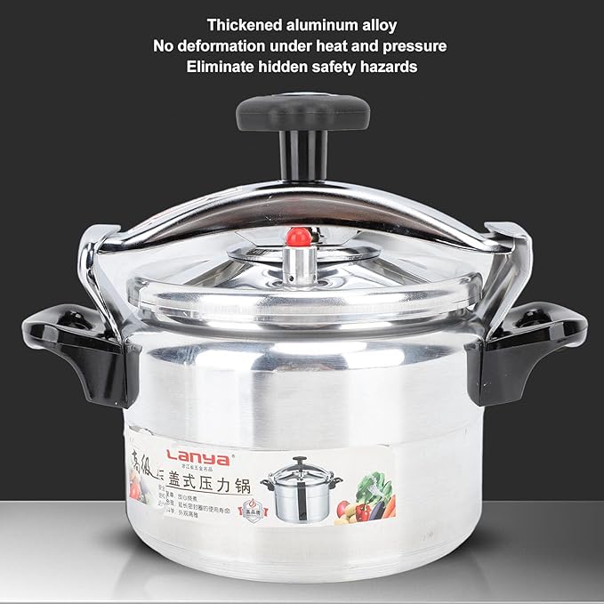 Quart Pressure Cooker, Aluminum Pressure Cooker Pot with Pressure Gauge and Cooking Rack for Family or Commercial Use (3L)