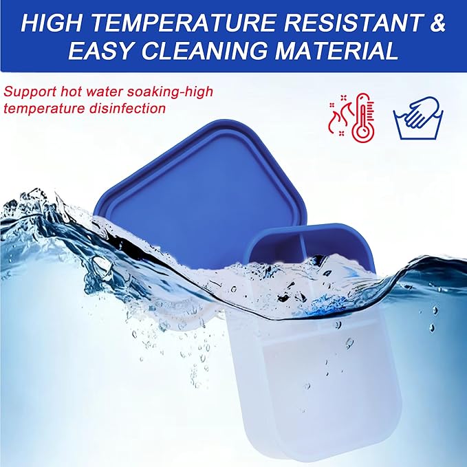 Silicone Adult Bento Box, 3 Compartment Leakproof Silicone Lunch Container, Lunch Box for Men and Women, BPA-Free, Microwave/Dishwasher/Freezer Safe, Reusable Snack Containers (3PCS-Royal Blue)