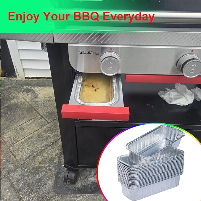 Drip Pans for Weber SmokeFire EX4 EX6 EPX6 Summit & Genesis II 400 600 Series Grill, Disposable Grease Tray Liner for Weber 28 36 Inch Griddle Heavy Duty Aluminum Foil 20 Pack
