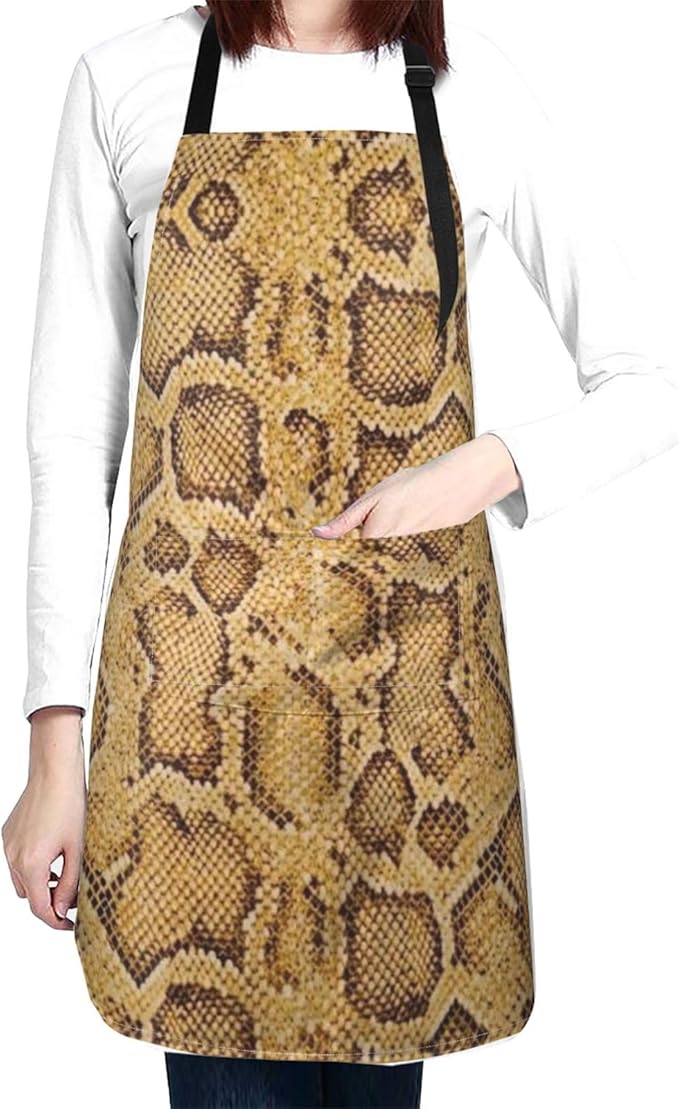Snakeskin Aprons Cool Aprons with Pockets and Adjustable Mens Apron for Gardening Cooking Kitchen