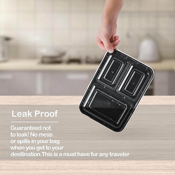 LOKATSE HOME 96 PCS Multiple-grids Combination Meal Prep Food Storage Containers with Lids Reusable Lunch Bento Boxes, BPA Free, Stackable, Microwave/Dishwasher/Freezer Safe