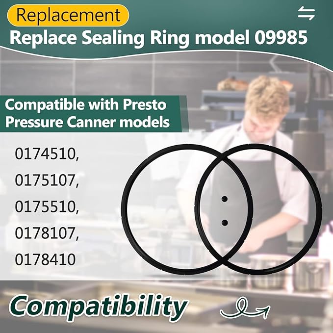 09985 Pressure Canner Sealing Ring Replacement for Presto 01745 01751 01755 01781 01782,Pressure Cooker Gasket Fits for Presto 16 18 23 Quart Cooker models 0174510