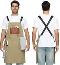 Kitchen Apron - 3 Large Pockets, Cross Back Apron With Adjustable Straps, Cooking Kitchen Chef Apron For Women And Men, Wear-Resistant & Easy To Clean.