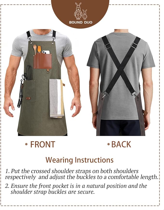 Kitchen Apron - 3 Large Pockets, Cross Back Apron With Adjustable Straps, Cooking Kitchen Chef Apron For Women And Men, Wear-Resistant & Easy To Clean.