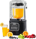 VEVOR Professional Blender with Shield, Commercial Countertop Blenders, 68 oz Jar Blender Combo, Stainless Steel 9 Speed & 5 Functions Blenders, for Shakes, Smoothies, Peree, and Crush Ice, Black