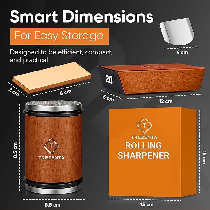 Rolling Knife Sharpener Kit, N45 Magnetic Razor-Sharp Knife Sharpening Kit with 15° & 20° Base, Kitchen Knife Sharpener Set with 400 Diamond and 1000 Ceramic Discs Ideal Gift