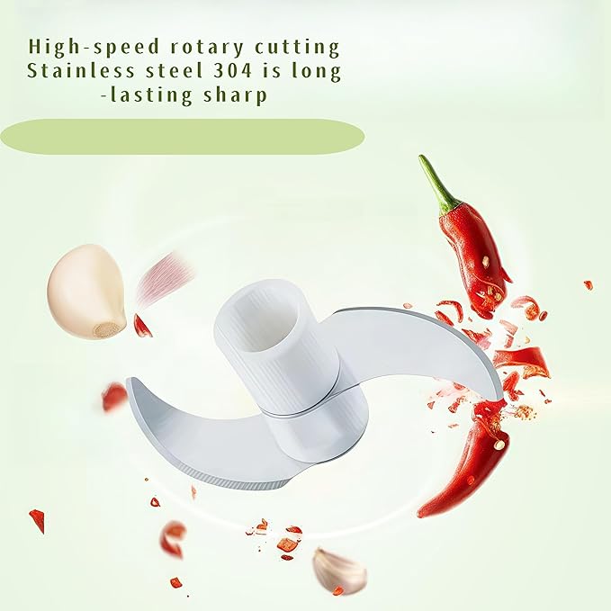 Manual Food Processor Vegetable Chopper, Mini Hand Pull String Garlic Chopper Onion Cutter for Veggies, Ginger, Fruits, Nuts, Avocado, garlic etc., Food Safe Material, 160ml (blue)