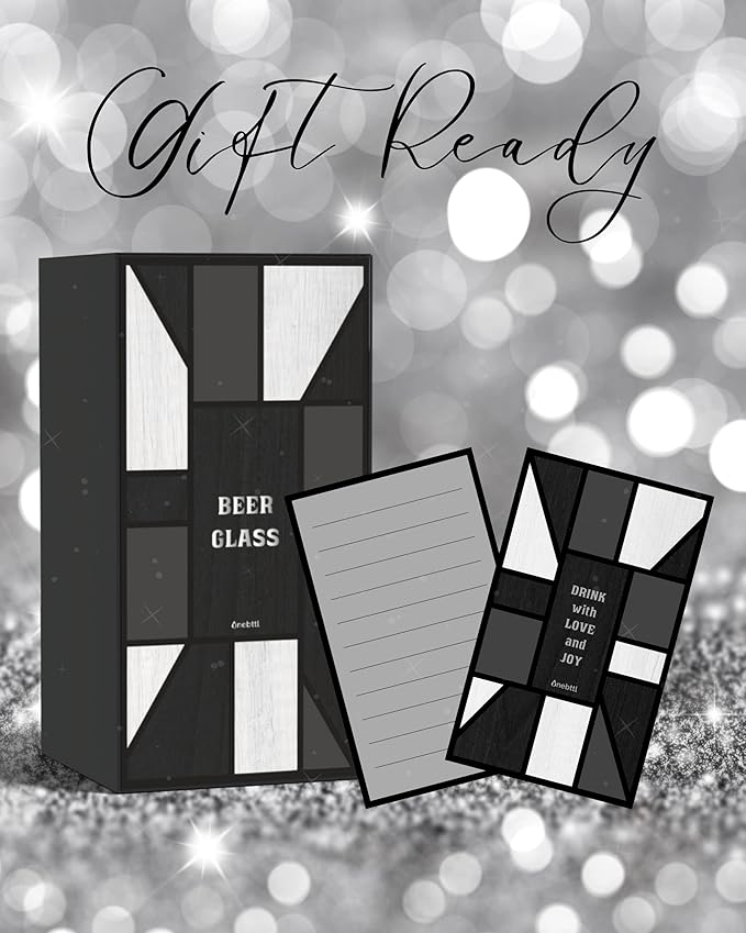 Personalized Beer Glass, Custom Alcohol Gifts for Beer Lovers, Unique Birthday, Christmas Gifts for Dad, Uncle, Husband, Boyfriend, with Initial S