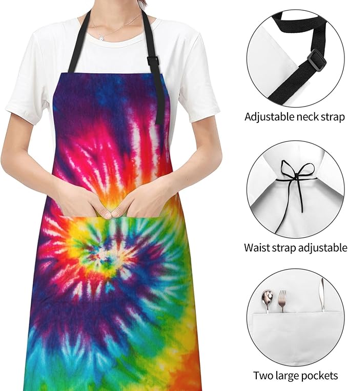 Apron Bib with 2 Pockets and Adjustable Neck Waterproof Kitchen Cooking Gardening Chef Aprons for Women Men