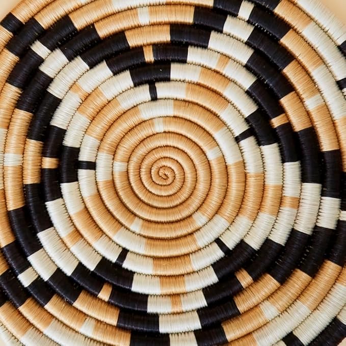 Black Star Woven Trivet Set, Trivets for Dishes, Pots and Pans, Heat Resistant Hot Pads, Pot Holders for Table, Plate Mats for Countertops, Kitchen Table Accessories, 8" Wide, Boho Decor