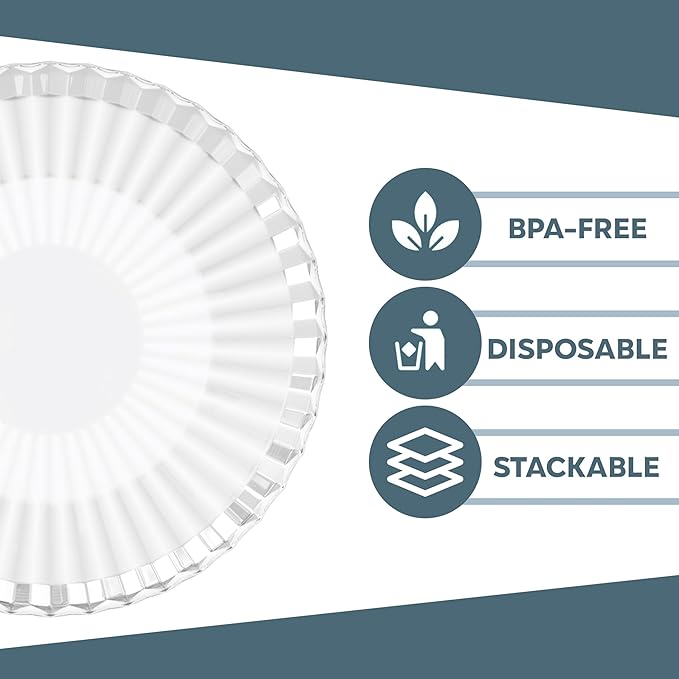 Exquisite Clear Plastic Bowls Disposable - 16 Oz - 20 Count - Disposable Soup Bowls - Great for Weddings Parties And Formal Occasions
