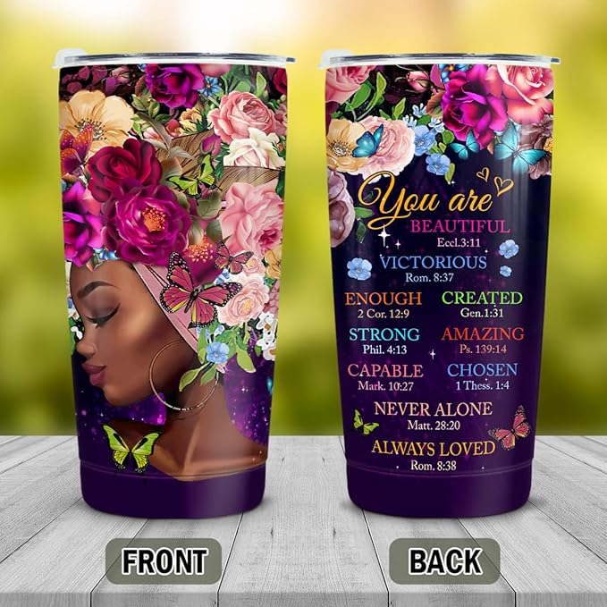 winorax Black Queen Nutrition Facts Tumbler Melanin Cup 20oz Stainless Steel Double Wall Vacuum Coffee Travel Mug With Lid African Gifts For Women Girls Friends Sister