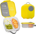 b.box Mini Lunch Box, Bento Box for Kids, Snack Container with 2 Leak Proof Compartments, Reusable Snack Containers with Lids, Kids Lunch Boxes Ages 3+, BPA Free, 4 1/4 Cup Capacity (Lemon Sherbet)