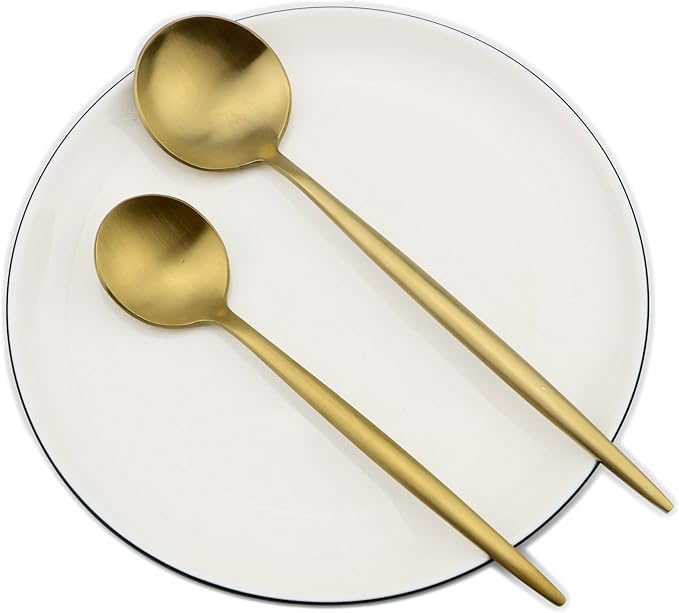 20-Pieces Gold 18/10 Stainles Steel Flatware Set, Knife Fork Spoon Silverware Set, Dinnerware Set Service for 4, Matte Finish, Dishwasher Safe