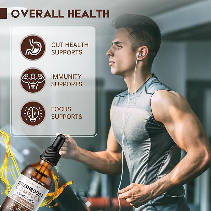 Mushroom Complex Liquid Drops Supplement with Lion's Mane, Shiitake, King Trumpet, Turkey Tail, Reishi, Cordyceps & Chaga,7 in 1 Mushrooms Complex Blend Tincture 4 fl oz 2 Pack