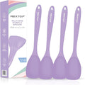 NEXTOP Silicone Spatula Set of 4 – Multipurpose Seamless Silicone Spoon Spatula for Mixing and Cooking – Heat Resistant Flexible Kitchen Utensils for Blending, Stirring, and Baking - Purple