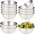 12 Pcs 0.74qt Stainless Steel Mixing Bowls Nesting Metal Prep Salad Bowls with Scale Reusable Baking Cooking Food Soup Storage Organizers for Kitchen Refrigerator